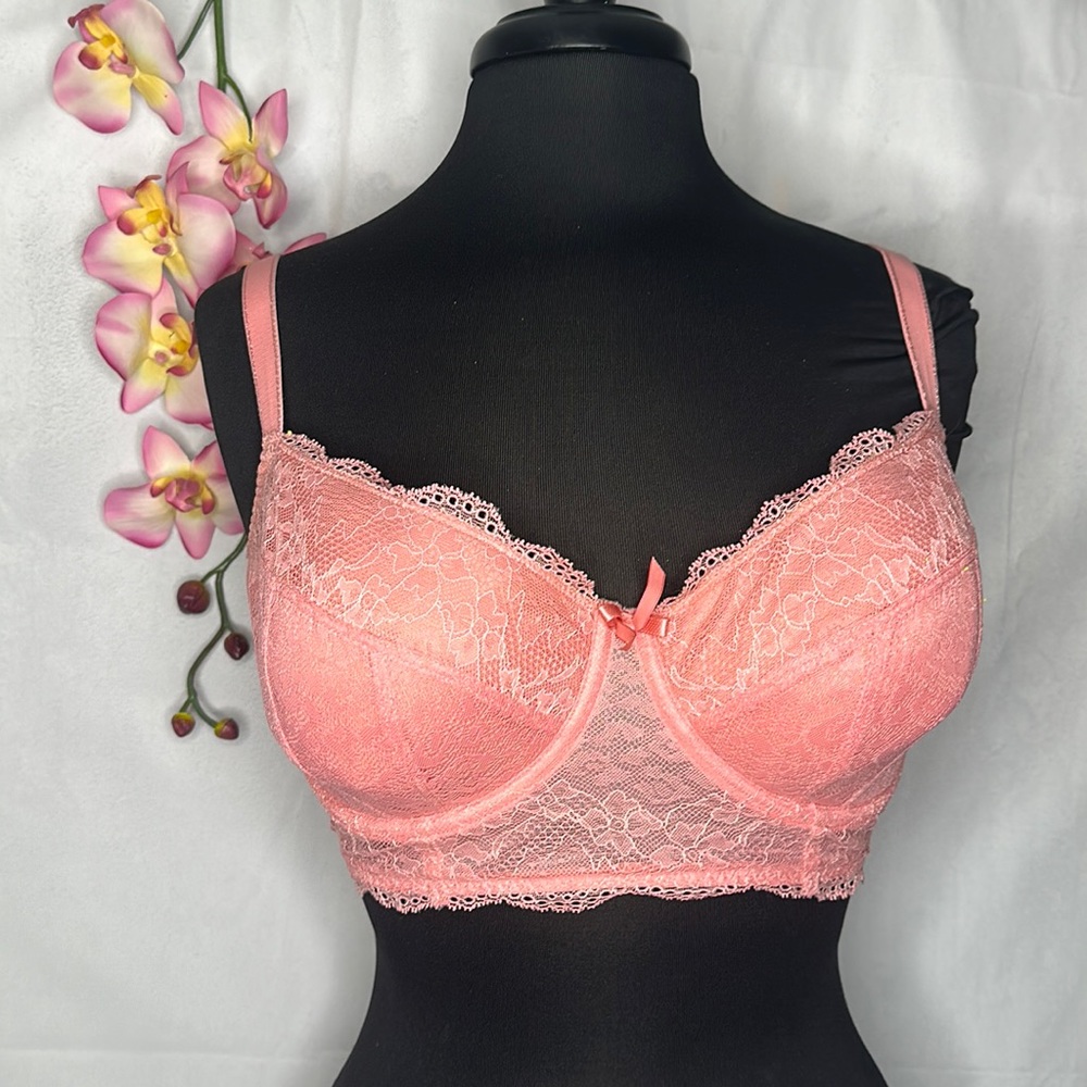 Freya pink lace bustier bra 34G. Gently used. Perfect 4 spring/summer wardrobe!